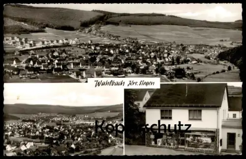 ÄLTERE POSTKARTE WAHLBACH KREIS SIEGEN SIMMERN RHEINBÖLLEN HUNSRÜCK A O GESCHÄFT GERTRUD NIES SCHOKOLADE OMO