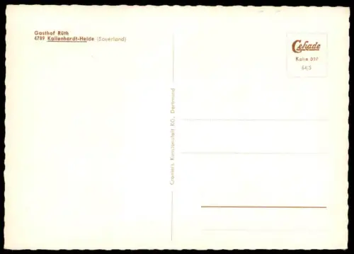 ÄLTERE POSTKARTE GASTHOF RÜTH KALLENHARDT-HEIDE RÜTHEN SAUERLAND Ansichtskarte AK postcard cpa