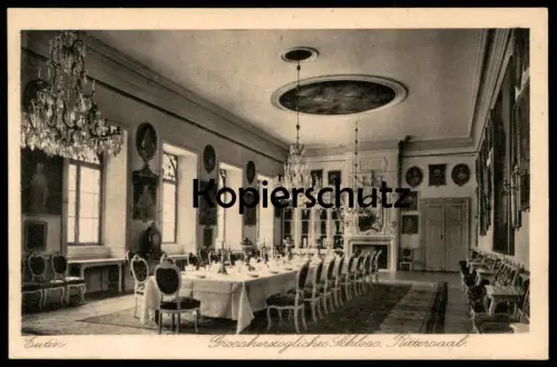 ALTE POSTKARTE EUTIN GROSSHERZOGLICHES SCHLOSS RITTERSAAL SAAL PORTRÄT KRONLEUCHTER Ansichtskarte AK cpa postcard