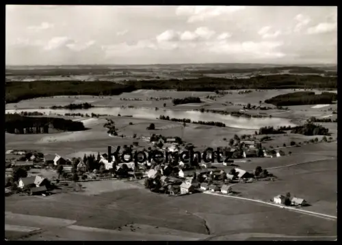 ÄLTERE POSTKARTE BEUREN IM ALLGÄU MIT BADSEE PANORAMA TOTALANSICHT ORTSTEIL VON ISNY Ansichtskarte AK cpa postcard