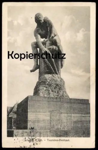 ALTE POSTKARTE CÖLN AM RHEIN TAUZIEHER-DENKMAL TAUZIEHERDENKMAL HAFEN KÖLN Ansichtskarte AK cpa postcard