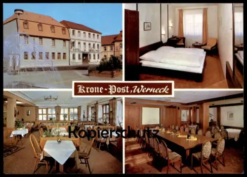 ÄLTERE POSTKARTE HOTEL GASTHOF KRONE POST WERNECK INHABER B. WEGSCHEID Ansichtskarte AK postcard cpa