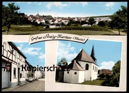 ÄLTERE POSTKARTE GRUSS AUS SINZIG-FRANKEN RHEIN REKLAME KÜPPERS KÖLSCH PSE FAKT FRANZ ANDRÉ BÄCKEREI LEBENSMITTEL AK cpa