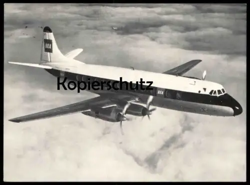 ÄLTERE POSTKARTE BEA JET PROP VISCOUNT VON UND NACH BERLIN Propeller-Flugzeug aircraft airplane avion plane postcard