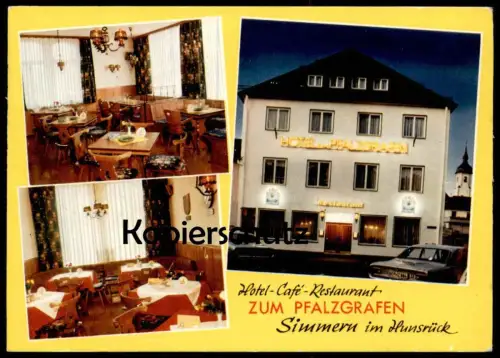 ÄLTERE POSTKARTE HOTEL CAFÉ RESTAURANT ZUM PFALZGRAFEN SIMMERN IM HUNSRÜCK GÜNTER KLOOS WM 1974 Ansichtskarte postcard