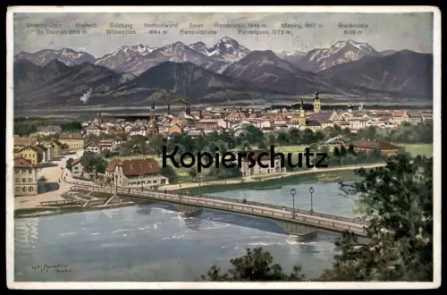 ALTE POSTKARTE ROSENHEIM WILLY MORALT SULZBERG WILDALPJOCH WENDELSTEIN FAHRENPOINT MIESING Ansichtskarte cpa postcard AK