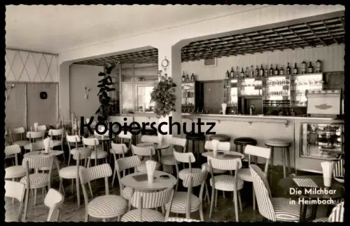 ÄLTERE POSTKARTE DIE MILCHBAR IN HEIMBACH EIFEL INHABER FELIX KIRCH FLASCHE BOLS ALKOHOL AK Ansichtskarten cpa postcard