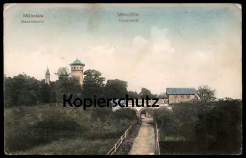 ALTE POSTKARTE MILOSLAW BAZANTERNIA FASANERIE 1914 Wielkopolska Polska Polen Poland Ansichtskarte AK cpa postcard