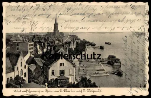 ALTE POSTKARTE BLICK AUF EMMERICH AM RHEIN VON ST. MARTINI NACH ST. ADELGUNDIS ALDEGUNDIS ANLEGER C. SPAARMANN AK cpa