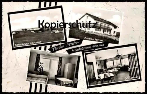 ÄLTERE POSTKARTE SCHÖNBRUNN AM LUSEN HOHENAU PENSION PERTLER FREMDENZIMMER GÄSTERAUM Ansichtskarte AK cpa postcard
