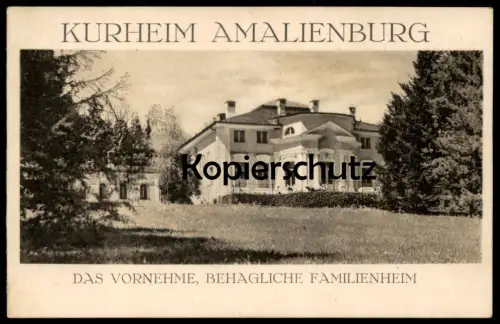 ALTE POSTKARTE BAD WIESSEE KURHEIM AMALIENBURG DAS VORNEHME BEHAGLICHE FAMILIENHEIM Ansichtskarte AK postcard cpa