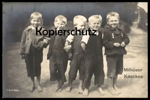 ALTE POSTKARTE MILHÜSER KNECKES KINDER MÜLHAUSEN MULHOUSE JUNGEN children enfants ALSACE ELSASS cpa postcard
