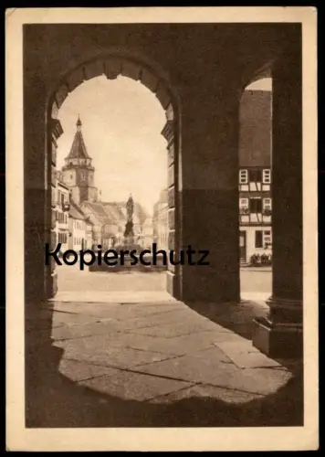 ALTE POSTKARTE GENGENBACH BLICK IN DIE HAUPTSTRASSE 1949 BRIEFMARKE HANS BALDUNG BADEN Ansichtskarte AK cpa postcard