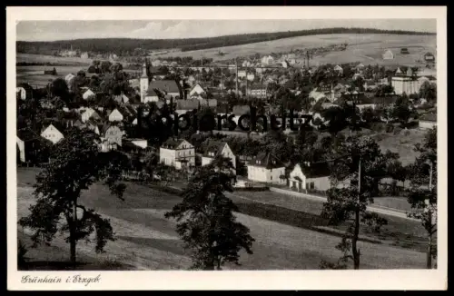 ALTE POSTKARTE GRÜNHAIN BEIERFELD PANORAMA GESAMTANSICHT SACHSEN Ansichtskarte AK postcard cpa