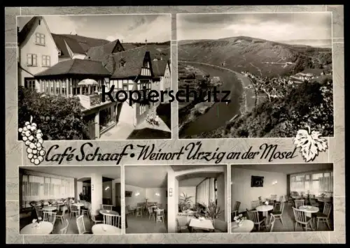 ÄLTERE POSTKARTE WEINORT ÜRZIG AN DER MOSEL BÄCKEREI CAFÉ SCHAAAF BERNKASTEL-KUES Ansichtskarte AK cpa postcard