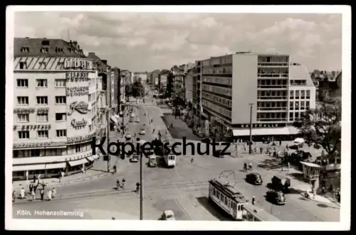 ALTE POSTKARTE KÖLN HOHENZOLLERNRING STRASSENBAHN RHEINGOLD SERIE Nr. 28 Urquell Hohenzollern Ring AK postcard cpa