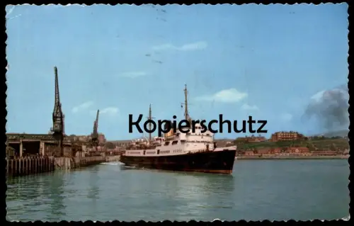 ÄLTERE POSTKARTE CHANNEL STEAMER IN FOLKESTONE HARBOUR HAFEN PUERTO DAMPFER Schiff ship postcard cpa AK Ansichtskarte