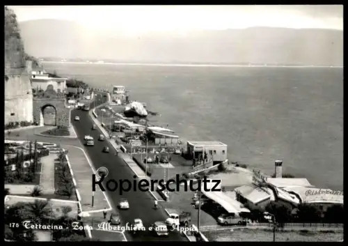 ALTE POSTKARTE TERRACINA ZONA ALBERGHIERA E VIA APPIA SHELL TANKSTELLE FILLING STATION STAZIONE DI SERVIZIO Italy Italia