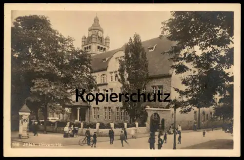 ALTE POSTKARTE JENA UNIVERSITÄT 1911 LITFASS-SÄULE FAHRRAD KINDERWAGEN university université Ansichtskarte postcard cpa