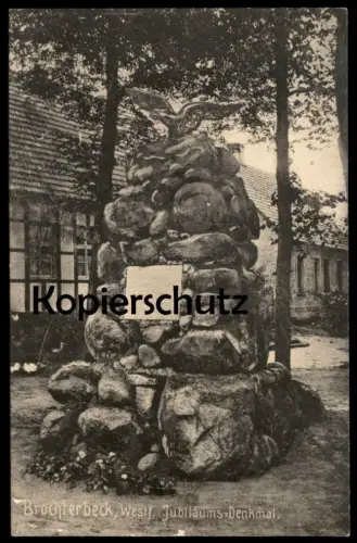 ALTE POSTKARTE BROCHTERBECK KREIS TECKLENBURG JUBILÄUMS-DENKMAL ZUR ERINNERUNG AN DIE ENTHÜLLUNGSFEIER 1913 AK cpa