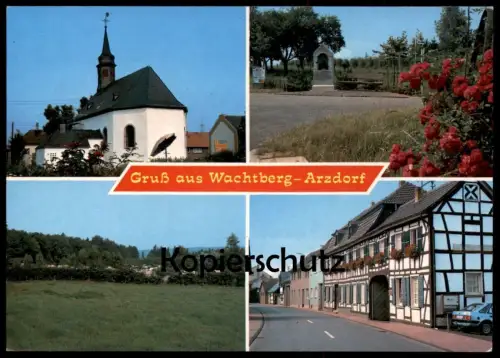 ÄLTERE POSTKARTE GRUSS AUS WACHTBERG ARZDORF KIRCHE PANORAMA ZIGARETTENAUTOMAT FORD ESCORT Ansichtskarte cpa AK postcard