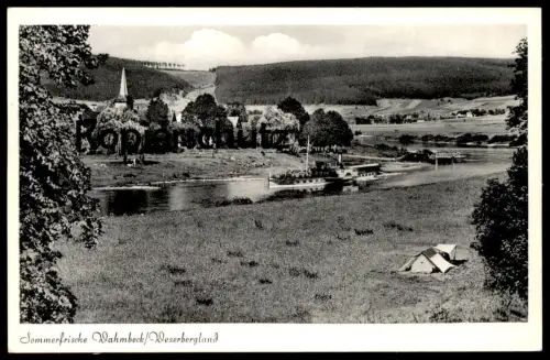 ÄLTERE POSTKARTE SOMMERFRISCHE WAHMBECK WESER ÜBER BODENFELDE PANORAMA ZELT camping tent Ansichtskarte AK cpa postcard