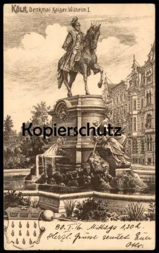 ALTE KÜNSTLER POSTKARTE KÖLN KAISER WILHELM DENKMAL I. 1916 KÖLNER WAPPEN Cöln Sold. Inf. Bat. Zweibrücken Ansichtskarte