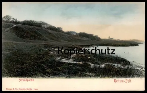 ALTE POSTKARTE INSEL SYLT KEITUM STRANDPARTIE STRAND PANORAMA AK Ansichtskarte postcard cpa
