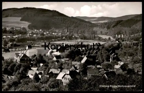 ÄLTERE POSTKARTE OLSBERG BIGGE 1958 HOCHSAUERLAND PANORAMA Sauerland Ansichtskarte cpa AK postcard