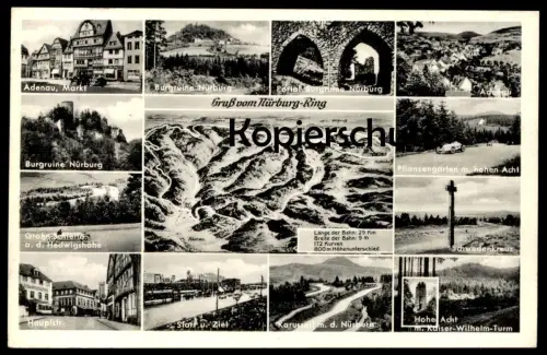 ALTE POSTKARTE GRUSS VOM NÜRBURG-RING ADENAU KARUSSELL SCHLEIFE NÜRBURGRING Rennstrecke racetrack speedway postcard cpa