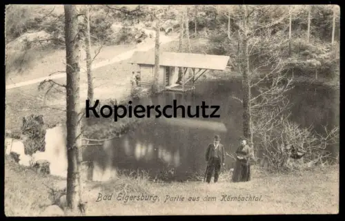 ALTE POSTKARTE BAD ELGERSBURG PARTIE AUS DEM KÖRNBACHTAL TEICH EHEPAAR THÜRINGEN Ansichtskarte postcard cpa AK