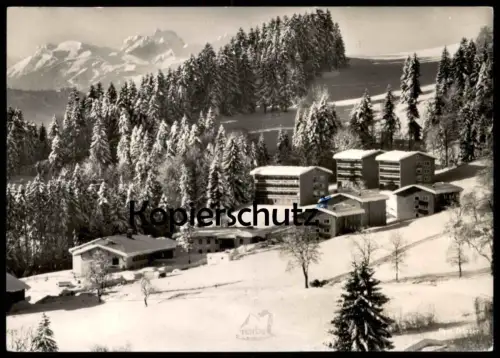 ÄLTERE POSTKARTE OBERSTAUFEN IM ALLGÄU ALLGÄUER KURANSTALT MALAS WINTER SCHNEE BLICK ZUM SÄNTIS Ansichtskarte postcard