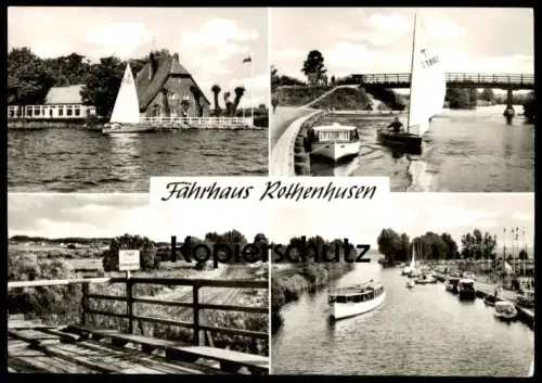 ÄLTERE POSTKARTE FÄHRHAUS ROTHENHUSEN GROSS SARAU SCHIFF SCHILD HALT HIER ZONENGRENZE Grenze ship border cpa postcard AK