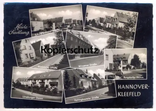 ÄLTERE POSTKARTE HANNOVER KLEEFELD SOLTAUER SCHWARMSTEDTER WALSRODER WINSENER FALLINGBOSTELNER STRASSE BURGDORFER DAMM