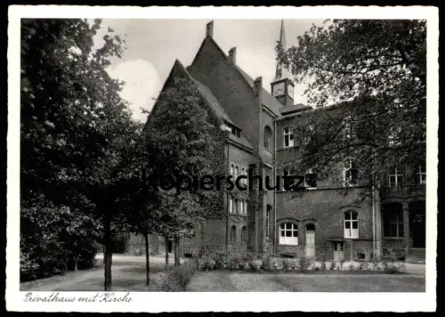 ALTE POSTKARTE WITTEN RUHR EVANGELISCHES DIAKONISSENHAUS PRIVATHAUS MIT KIRCHE Ansichtskarte postcard cpa AK