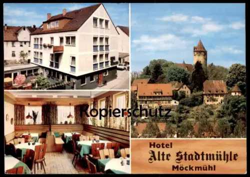 ÄLTERE POSTKARTE MÖCKMÜHL HOTEL ALTE STADTMÜHLE FAMILIE WACKER BADEN-WÜRTTEMBERG Ansichtskarte AK postcard cpa