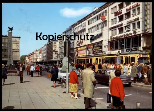 ÄLTERE POSTKARTE KARLSRUHE KAISERSTRASSE REKLAME SINALCO HANS KISSEL KAFFEE STRASSEBAHN 12 DURLACH FILMPLAKAT BROADWAY