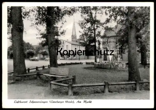 ALTE POSTKARTE SCHNEVERDINGEN AM MARKT Bank Brunnen Springbrunnen Ansichtskarte AK cpa postcard