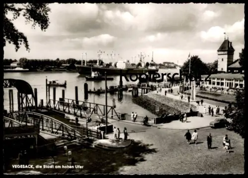 ÄLTERE POSTKARTE BREMEN VEGESACK DIE STADT AM HOHEN UFER SCHIFF ship Hafen Haven harbour port Ansichtskarte postcard