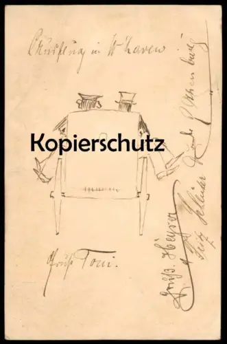 ALTE KÜNSTLER POSTKARTE AUSFLUG IN WILHELMSHAVEN ZEICHNUNG KUTSCHE STEMPEL VAREL Ansichtskarte AK postcard cpa