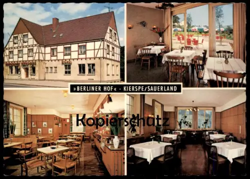 ÄLTERE POSTKARTE KIERSPE BERLINER HOF HOTEL RESTAURANT EGON HOLZENTHAL Ansichtskarte AK postcard cpa