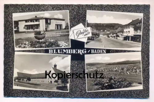 ÄLTERE POSTKARTE GRÜSSE AUS BLUMBERG BADEN GEBÄUDE ROMEO ARAL TANKSTELLE Ansichtskarte AK postcard cpa