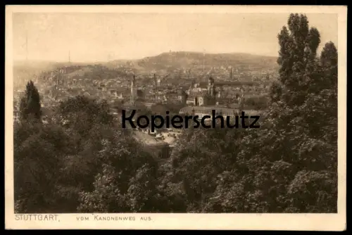 ALTE POSTKARTE STUTTGART BLICK VOM KANONENWEG AUS PANORAMA Ansichtskarte AK cpa postcard