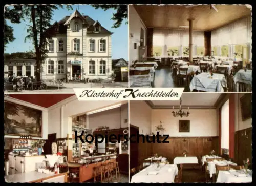ÄLTERE POSTKARTE KLOSTERHOF KNECHTSTEDEN DORMAGEN GAFFEL KÖLSCH UNION BIER AUTOMAT SEKT THEKE Ansichtskarte AK postcard