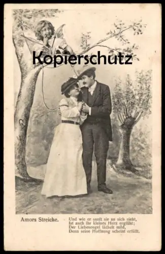 ALTE POSTKARTE AMORS STREICHE ENGEL ANGEL ANGE AMOR AMOURS PFEIL UND BOGEN LIEBESPFEIL LIEBESENGEL Ansichtskarte AK cpa
