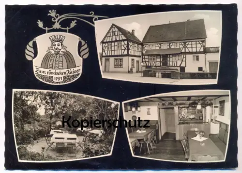 ÄLTERE POSTKARTE SCHLIERBACH HOTEL ZUM RÖMISCHEN KAISER 1791 GEORG RETTIG LINDENFELS IM ODENWALD emperor AK cpa postcard