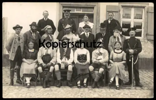 ALTE FOTO POSTKARTE BAYERN BRAUCHTUMSFEST BÄRTE BIERKRUG BESCHRIFTET RIES KLEINSORHEIM DONAU-RIES Möttingen beards beard