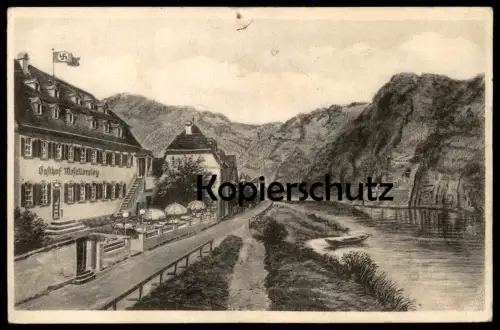 ALTE POSTKARTE NIEDEREMMEL-PIESPORT GASTHOF MOSELLORELEY MATTH. ARENS FREMDENPENSION MOSEL Ansichtskarte AK postcard cpa