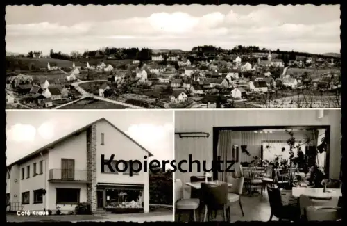 ÄLTERE POSTKARTE OBERBANTENBERG CAFÉ KRAUS DAS GEMÜTLICHE FAMILIENKAFFEE WIEHL IM OBERBERGISCHEN LAND Ansichtskarte AK