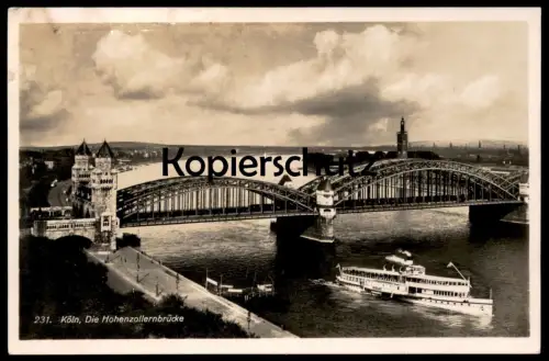 ALTE POSTKARTE KÖLN RHEIN DIE HOHENZOLLERNBRÜCKE RHEINGOLD-SERIE Köln-Düsseldorfer Schiff Ansichtskarte AK cpa postcard